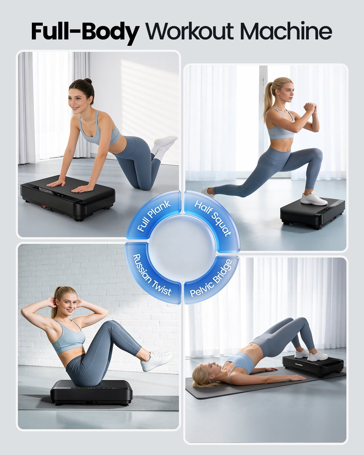 Vibration Plate Machine for Home Fitness & Whole Body Workout, Vibrating Plate for Lymphatic Drainage, 440 Lbs Exercise Machine, Vibration Fitness Platform with Remote Control, Black