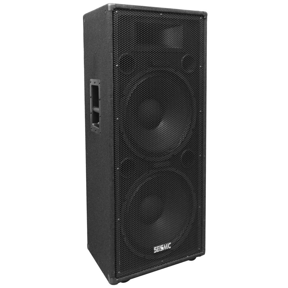Seismic Audio Dual 15" PA/DJ Speaker Cabinet with Titanium ...