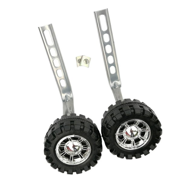 Kit de 1 par de ruedas estabilizadoras de entrenamiento para bicicletas para niños, ensamblado para reparación de bicicletas para principiantes. Soporte plateado