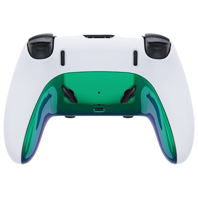 eXtremeRate Top Bottom Trim Shell Replacement Front Back Clip Shell Chameleon Green Purple Plates Cover for ps5 Edge Controller