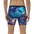 thumbnail image 4 of Cauagu Underwater Turtle Dolphin Octopus Print Men's Boxer Briefs, Funny & Cute Underwear Elastic Waistband Briefs Ideal Gift for Men,1-Pack, 4 of 7