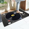 thumbnail image 4 of Bathroom Rugs Record Player Creatives Policy Radio Floor Mat Carpet Home Living Room Door Mat Dirt-resistants Non-slip Floor Mat Area Rug Dark Gary 40x60cm, 4 of 6