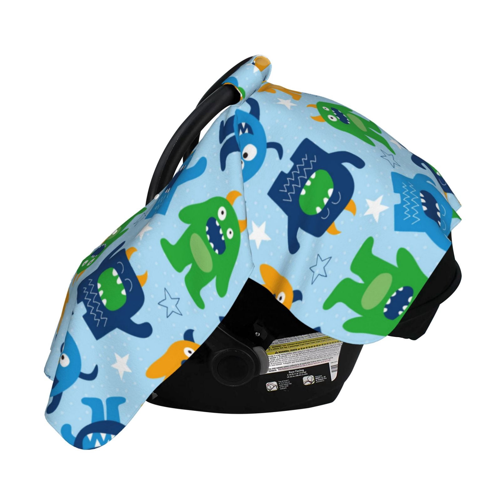 Naloa Cartoon Monster Baby Car Seat Cover, Breathable Baby Carrier Cover, Multiuse Baby Carrier Cover & Nursing Breastfeeding Cover