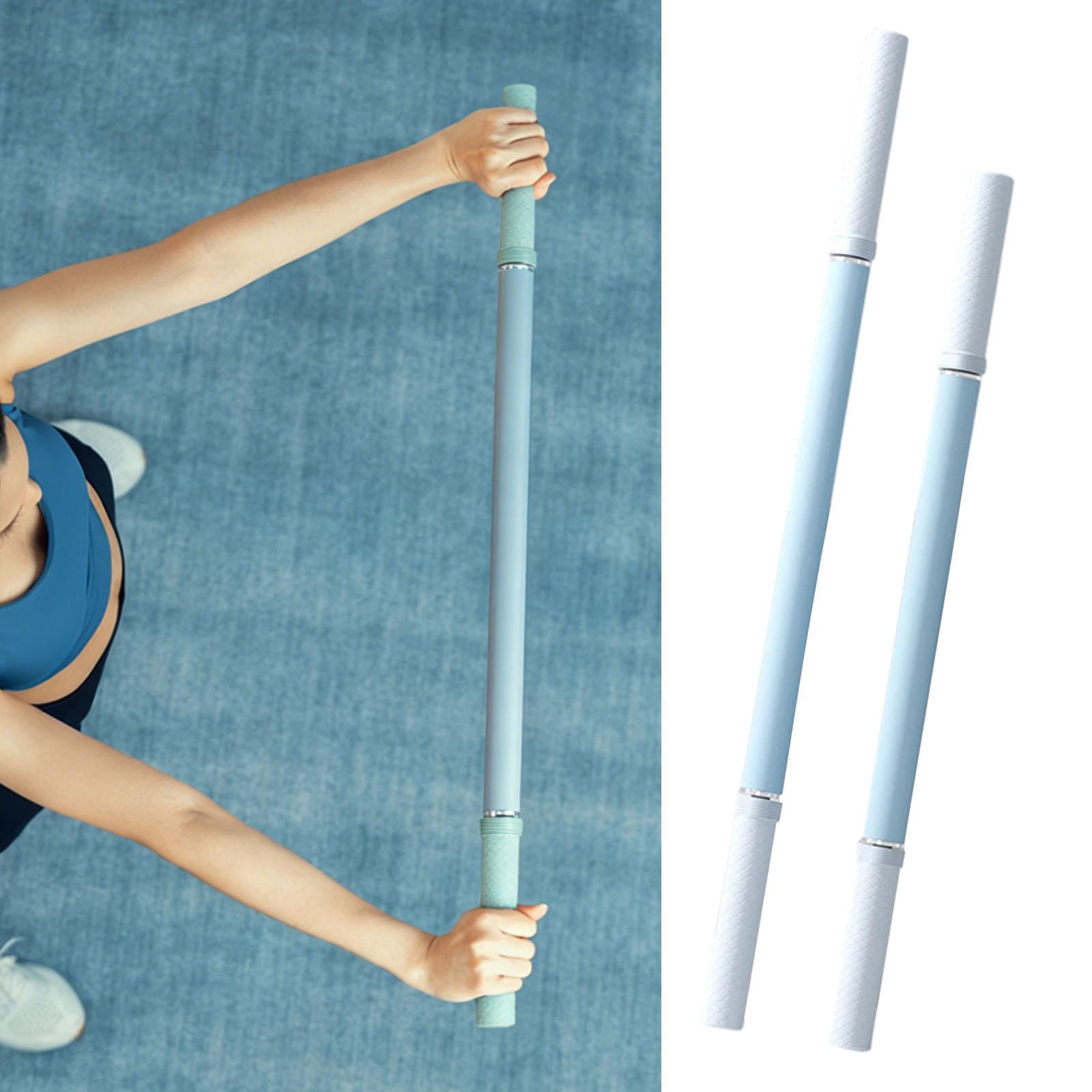 Baoblaze 2 Pieces Massage Roller Stick Comfortable Multipurpose Yoga Stretching Tool Body blue