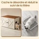 thumbnail image 3 of Caja de Arena para Gatos, con Separador Removible, Arenero para Gatos de Interior, Mesa Auxiliar, Marrón y Blanco, 3 of 6
