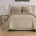 thumbnail image 3 of Greenland Home Velvet Crush Textured Plush Solid Color Coverlet Set, All Ages, 3-Piece Full/Queen, Khaki, 3 of 9