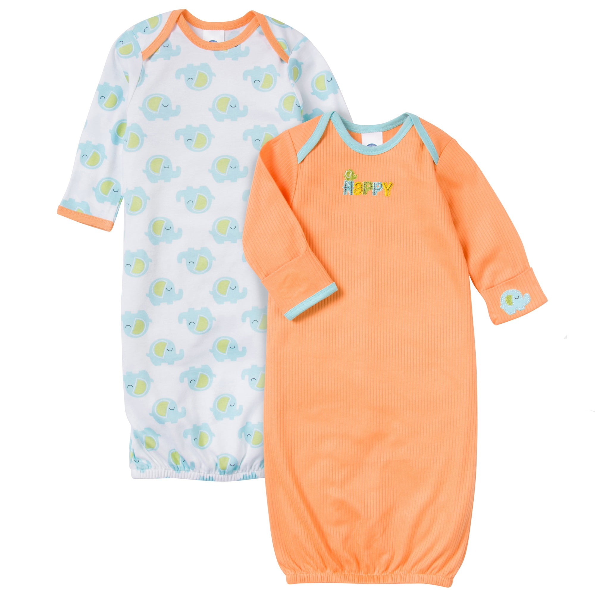 Gerber Unisex-baby 2 Pack Gown Lap Shoulder And Bootie