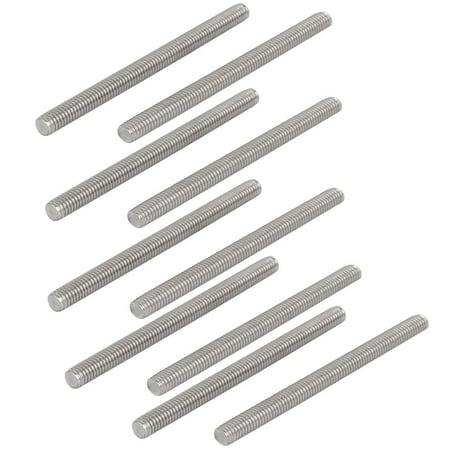 M6 x 80mm 304 Stainless Steel Fully Threaded Rod Bar Studs Silver Tone ...