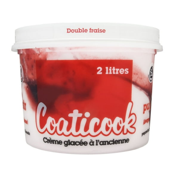 Crème glacée Coaticook à saveur de double fraise 2 l