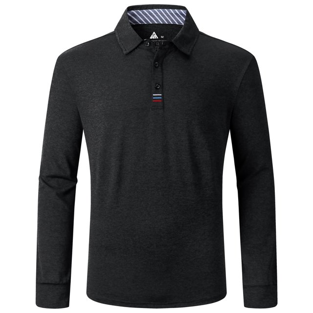 SWISSWELL Golf Shirts for Men Moisture Wicking Long Sleeve Polo Shirts Classic Fit Performance