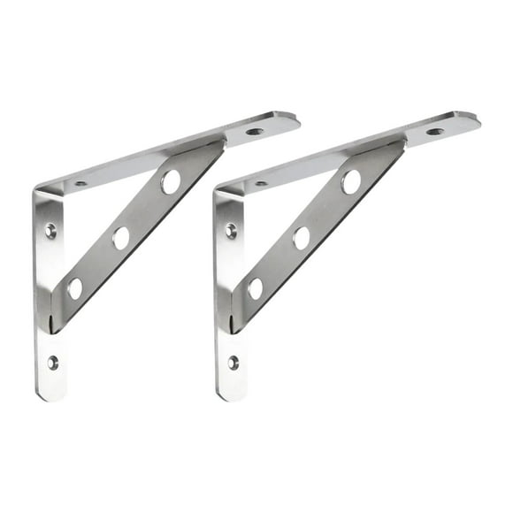 2 piezas soportes de acero inoxidable muebles montados en espesas de pared esquina pulsera desmontable soporte de estante sólido de servicio pesado 10 pulgadas
