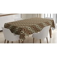thumbnail image 1 of Ambesonne Art Deco Tablecloth Rectangular Table Cover, Transitioned Tetragons, 52"x70", Dark Brown and Camel, 1 of 3