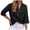 Black, variant on Lixiuxyad 3/4 Sleeve Women's Top Casual Loose Round Neck T Shirt Cute Solid Color Long Version Top Basic Tee,Black L