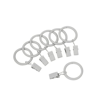 Mainstays Metal Curtain Clip Rings White, Set of Seven