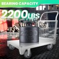 thumbnail image 3 of 4-in-1 Foldable Wire Mesh Cage Cart, 2200 lbs Heavy Duty Steel Flatbed Dolly with 360° Swivel Casters, 40.1" L x 23.2" W x 37.7" H, for Moving & Logistics, 3 of 7