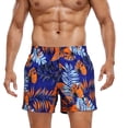 thumbnail image 3 of Mens Swim Shorts Summer Printed Elastic Waist Short Pants Men's Casual Loose Beach Shorts Hot Spring Swim Trunks, 3 of 7