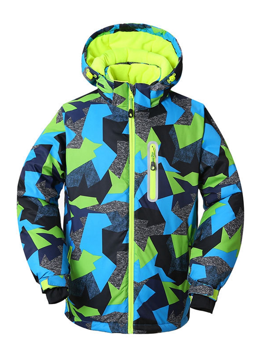 SEARIPE Boys Ski Jacket Insulate Winter Hooded Snow Jacket Windproof
