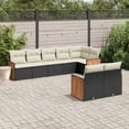 thumbnail image 1 of vidaXL Ensemble de Canapé de Jardin 8 Pcs avec Coussins en Poly Rotin Noir, 1 of 5