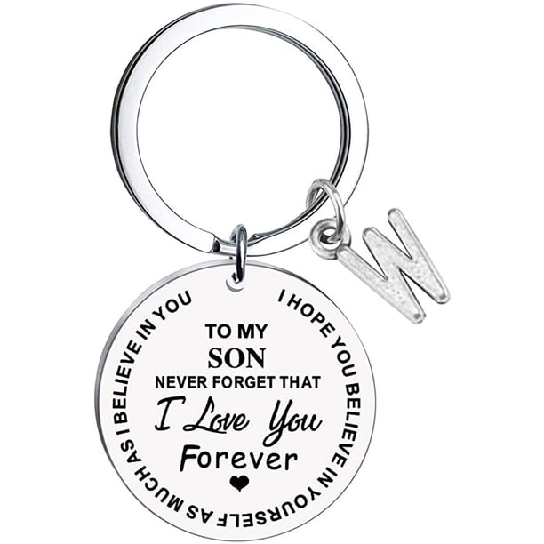 Censtreet To My Son Keychains Gift Inspirational Gifts from Mom Gift for Christmas Graduation Anniversaries Keychain Gifts