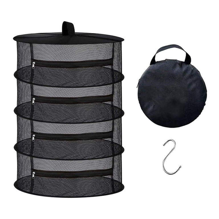 Colaxi Herb Drying Rack Dry Mesh 4 Layer Foldable Herb Drying Hanger Herb Dryer for Food Buds Vegetable Garden Outdoor Harvest Black Walmart