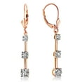 thumbnail image 2 of Galaxy Gold 14K Solid Gold 0.2 Carat Natural Diamond Drop Earrings for Women - Rose Gold Fine Jewelry, 2 of 3
