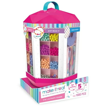 Make It Real: 5-in-1 DIY Jewelry Kit & Activity Tower, 1600 Pieces, Teens & Tween Ages 8 