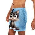 thumbnail image 6 of BRGZLK Mens Beach Shorts Summer Drawstring Waist Funny Animal Expression Printing Summer Swim Trunks Novelty Beachwear Sports Vacation Shorts with Pockets, 6 of 6