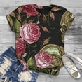 thumbnail image 2 of T-Shirt à Manches Imprimé 3D Grande Taille pour Femmes Col Rond Tee-Shirt Court Blouse Confortable Tenue Décontractée, 2 of 3