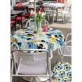 thumbnail image 5 of Outdoor Tablecloth with Umbrella Hole for Patio/Picnic/Party/Camping, Teal Green Bees Farmhouse Waterproof Table Cloth Round Cover Washable, Spring Summer Botanical Flowers (Dia 60"), 5 of 8