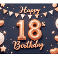 thumbnail image 4 of Rose Gold Decorative Happy Birthday Banner Celebration Balloon Festive Glitter Confetti Birthday Party Backdrop for Milestone Event Indoor Party Decoration Photo Prop, 4 of 5