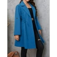 thumbnail image 6 of Cuteduck Women Plus Size Fall Fashion Button Up Coat Long Sleeve Lightweight Trench Solid Swing Windbreaker Coat 1X-4X, 6 of 7