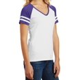 thumbnail image 4 of Mafoose Ladies Game V-Neck Tee White/Heathered Purple X-Small, 4 of 4