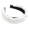 thumbnail image 2 of GILIGEGE Knotted Headbands for Women Wide Turban Headband Yoga Exercise Ribbing Hair Hoop Hair Bands Accessories Velvet Headband Women's Wide Padded Headband for Women and Girls White One Size, 2 of 4