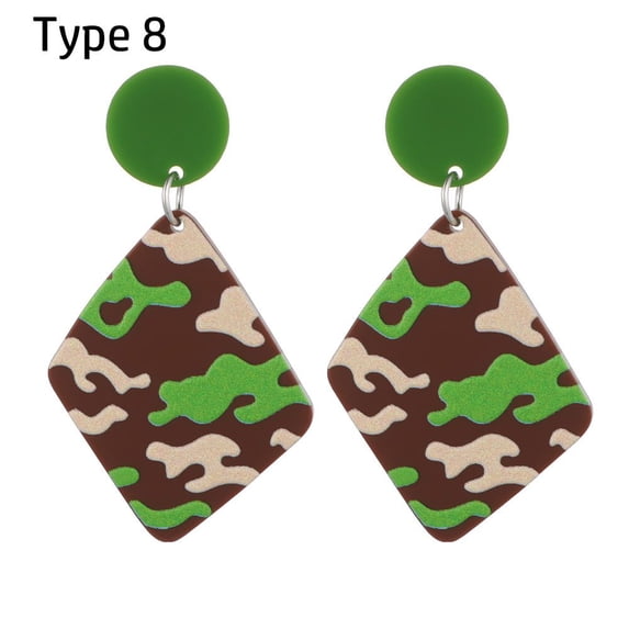 Fashion Lightweight Colorful Geometric Acrylic Flora Dangle Earrings Irregular Shape Flower Graffiti Temperament Ear Studs TYPE 8