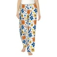 thumbnail image 2 of Goofa Flower Printed Soft Pajama Pants for Women, Wide Leg Comfy Casual Lounge Yoga Pants-Medium, 2 of 9