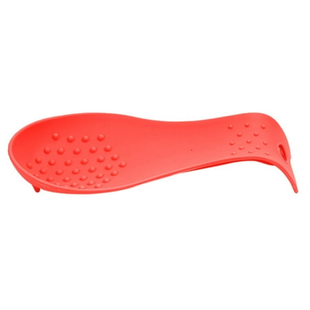 

Spoon Mat Holder Eggbeater Heat Resistant Dish Kitchen Gadgets Silicone Pad Red