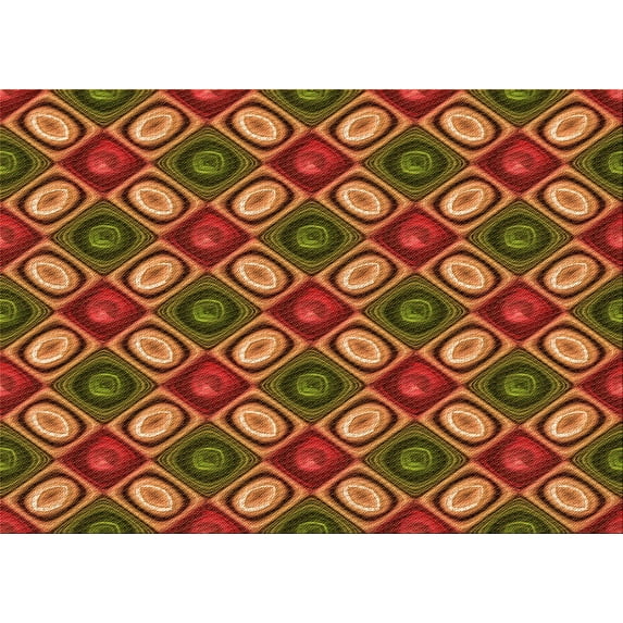 Ahgly Company Indoor Rectangle Patterned Tomato Sauce Red Area Rugs, 4' x 6'