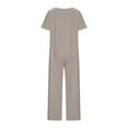 thumbnail image 5 of QATAINLAV Summer Jumpsuits for Women Casual Short Sleeve Beach Rompers Loose Fit V Neck Overalls Oversized One Piece Junper Pants with Pockets Khaki XXL 90% off Clearance Sale, 5 of 7