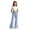 Back to School-Blue, variant on RTKFRFLM Kids School Uniform Bootcut Flared Pants Solid Color Casual Double Pocket Trousers for Back to School Clothes for Girls