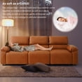thumbnail image 4 of Fairyland Contemporary PU Leather Sofa Upholstered for Living Room,Office，3 Seater Brown, 4 of 5
