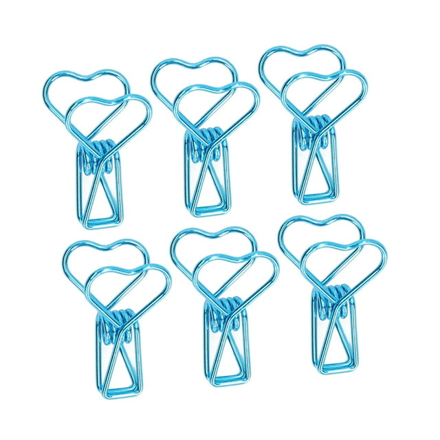 Binder Clips, Long Tail Heart Shape Small Binder Clips 100pcs For Document Blue,Green