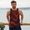 thumbnail image 6 of Cauagu Red Dragon On Black Print Men's Sleeveless Muscle Shirts,Tank Tops Quick Dry Workout Tank Top Gym Muscle Tee Fitness Bodybuilding T Shirt for Men-3X-Large, 6 of 7