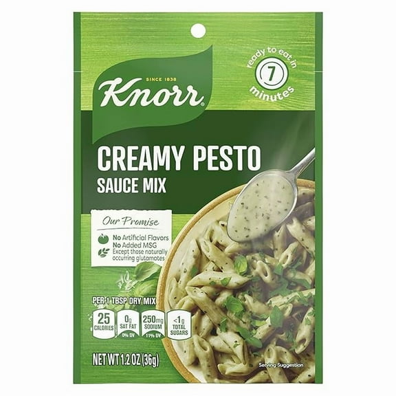 1x Knorr Sauce Mix Creamy Pesto Pasta Sauce For Simple Meals and Sides No Artificial Flavors, No Added MSG 1.2 oz