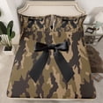 thumbnail image 2 of Homewish Fashion Black Bowknot Queen Sheet Sets, Western Retro Camouflage Flat Sheet, Cartoon Bow-tie Queen Fitted Sheet, Microfiber Bedroom Decor, 4-Piece, 2 of 7