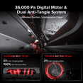 thumbnail image 3 of Roborock Saros Series Robot Vacuum, 36000 Pa, AI Obstacle Avoidance, 3.14" Slim, 3.46 in Double-Layer Threshold, 212°F Hot Water Mop Washing, Zero-Tangle Cleaning for Pet Hair, Saros 20, 3 of 10