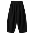 thumbnail image 4 of Breezora Women's Fashionable Casual Bucket Pants Cotton Linen Wide Leg Loose Fit Summer Breathable With Pockets, 4 of 6