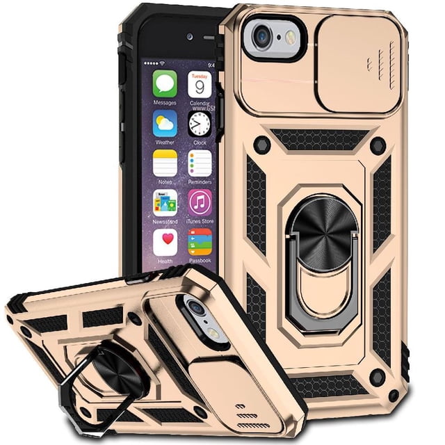 Estuche GANGXUN para iPhone SE 2020/2022, soporte giratorio 360°, estilo mecánico y magnético