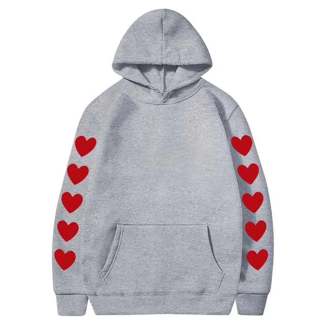 Aqestyerly Chandail à Capuchon à Capuche Imprimé pour la Saint-Valentin