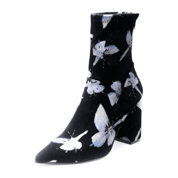 Cecelia New York EMMIE Fitted Stretch Block Heeled Bootie BUTTERFLY SUEDE (BUTTERFLY SUEDE, 6)