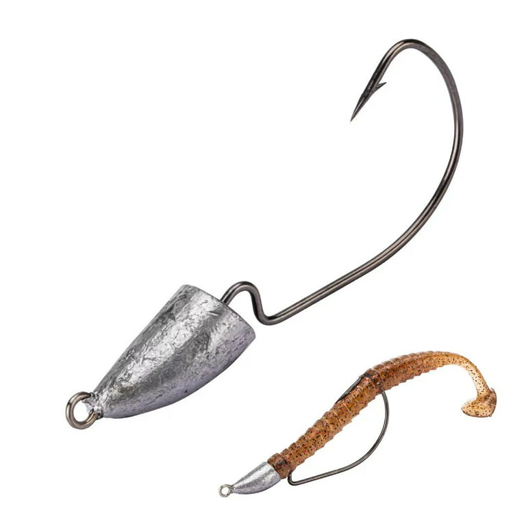 QualyQualy Fishing Jig Heads For Bass Fishing Offset Hook Weighted Hooks  Weedless Swimbait Jig Heads 1/4oz 10Pcs
